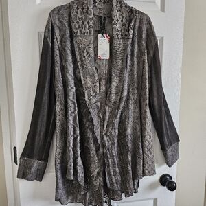 Sacred Threads Gray Textured Women's Cover Up